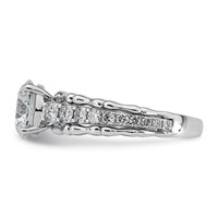 14K White Gold 2.50ct Certified Round Center Lab Grown Diamond VS+ F+ Comp Ring view 3