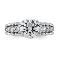 14K White Gold 2.50ct Certified Round Center Lab Grown Diamond VS+ F+ Comp Ring view 4