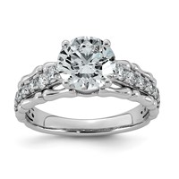 14K White Gold 2.50ct Certified Round Center Lab Grown Diamond VS+ F+ Comp Ring view 1