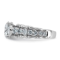 14K White Gold 3.38ct Cert Round Center Lab Grown Diamond VS+ F+ Comp Ring view 3