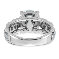 14K White Gold 4ct Cert Round Center Lab Grown Diamond VS+ F+ Comp Ring view 5