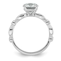 14K White Gold 1.75ct Cert Round Center Lab Grown Diamond VS+ F+ Comp Ring view 2
