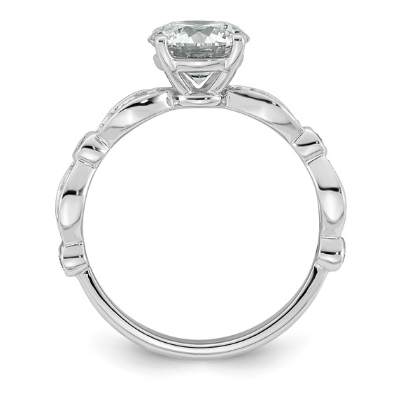 14kw 1 3/4ct Cert Round Center Lab Grown Diamond VS+ F+ Comp Ring