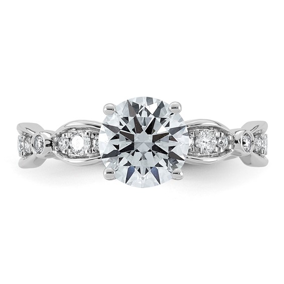 14kw 1 3/4ct Cert Round Center Lab Grown Diamond VS+ F+ Comp Ring