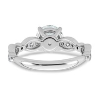 14K White Gold 1.75ct Cert Round Center Lab Grown Diamond VS+ F+ Comp Ring view 5
