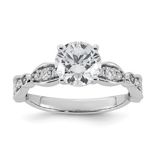 14kw 1 3/4ct Cert Round Center Lab Grown Diamond VS+ F+ Comp Ring
