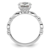 14K White Gold 2.25ct Cert Round Center Lab Grown Diamond VS+ F+ Comp Ring view 2