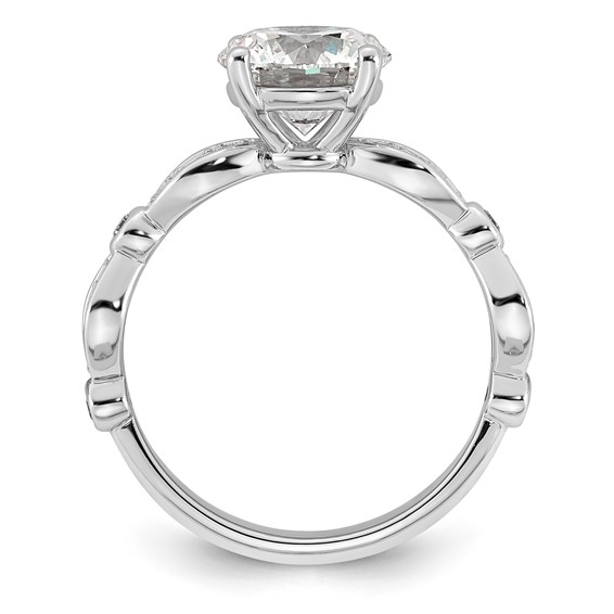 14kw 2 1/4ct Cert Round Center Lab Grown Diamond VS+ F+ Comp Ring