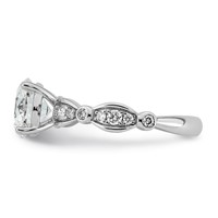 14K White Gold 2.25ct Cert Round Center Lab Grown Diamond VS+ F+ Comp Ring view 3