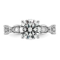 14K White Gold 2.25ct Cert Round Center Lab Grown Diamond VS+ F+ Comp Ring view 4