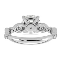 14K White Gold 2.25ct Cert Round Center Lab Grown Diamond VS+ F+ Comp Ring view 5