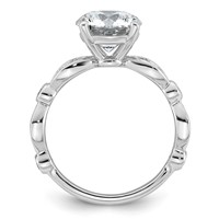14K White Gold 2.88ct Cert Round Center Lab Grown Diamond VS+ F+ Comp Ring view 2