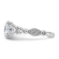 14K White Gold 2.88ct Cert Round Center Lab Grown Diamond VS+ F+ Comp Ring view 3