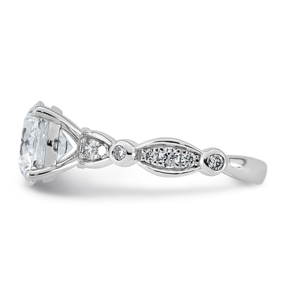 14kw 2 7/8ct Cert Round Center Lab Grown Diamond VS+ F+ Comp Ring