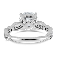 14K White Gold 2.88ct Cert Round Center Lab Grown Diamond VS+ F+ Comp Ring view 5