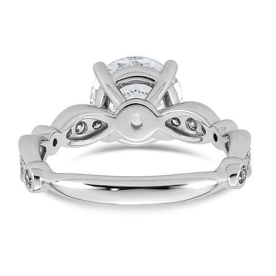 14kw 2 7/8ct Cert Round Center Lab Grown Diamond VS+ F+ Comp Ring