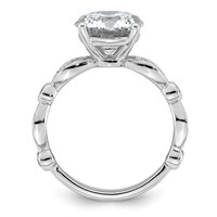 14K White Gold 3.33ct Cert Round Center Lab Grown Diamond VS+ F+ Comp Ring view 2