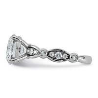 14K White Gold 3.33ct Cert Round Center Lab Grown Diamond VS+ F+ Comp Ring view 3