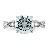 14K White Gold 3.33ct Cert Round Center Lab Grown Diamond VS+ F+ Comp Ring view 4