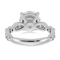 14K White Gold 3.33ct Cert Round Center Lab Grown Diamond VS+ F+ Comp Ring view 5