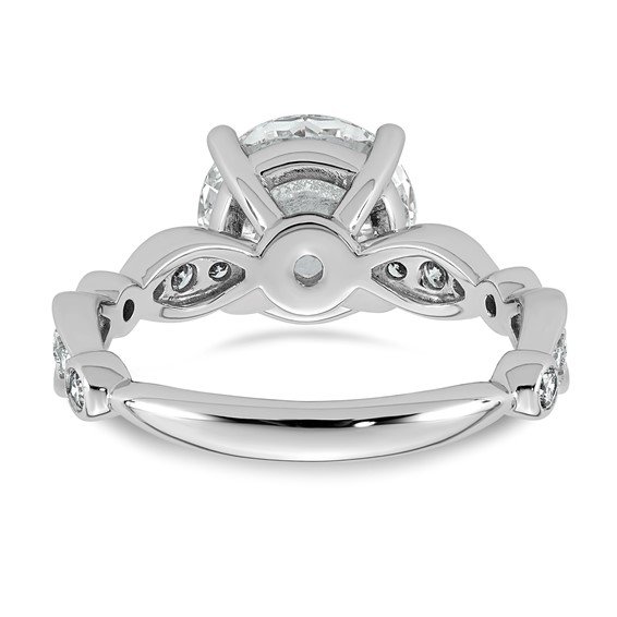 14kw 3 1/3ct Cert Round Center Lab Grown Diamond VS+ F+ Comp Ring