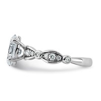 14K White Gold 1.75ct Cert Oval Center Lab Grown Diamond VS+ F+ Comp Ring view 3