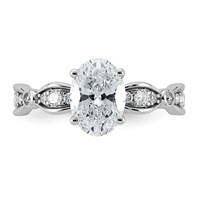 14K White Gold 1.75ct Cert Oval Center Lab Grown Diamond VS+ F+ Comp Ring view 4