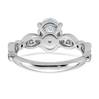 14K White Gold 1.75ct Cert Oval Center Lab Grown Diamond VS+ F+ Comp Ring view 5