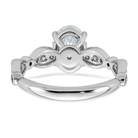 14kw 1 3/4ct Cert Oval Center Lab Grown Diamond VS+ F+ Comp Ring