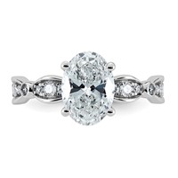 14K White Gold 2.25ct Cert Oval Center Lab Grown Diamond VS+ F+ Comp Ring view 4