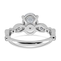 14K White Gold 2.25ct Cert Oval Center Lab Grown Diamond VS+ F+ Comp Ring view 5