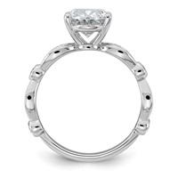 14K White Gold 2.88ct Cert Oval Center Lab Grown Diamond VS+ F+ Comp Ring view 2