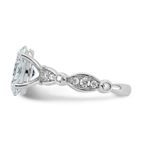 14K White Gold 2.88ct Cert Oval Center Lab Grown Diamond VS+ F+ Comp Ring view 3