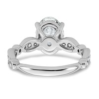 14K White Gold 2.88ct Cert Oval Center Lab Grown Diamond VS+ F+ Comp Ring view 5