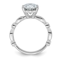 14K White Gold 3.33ct Cert Oval Center Lab Grown Diamond VS+ F+ Comp Ring view 2