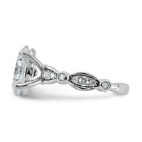 14K White Gold 3.33ct Cert Oval Center Lab Grown Diamond VS+ F+ Comp Ring view 3