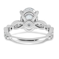 14K White Gold 3.33ct Cert Oval Center Lab Grown Diamond VS+ F+ Comp Ring view 5