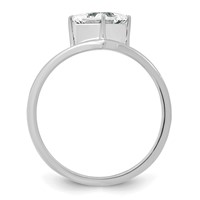 True Origin 14K White Gold 1 Carat Lab Grown Diamond VS+ F+ Princess Solitaire Complete Ring view 2