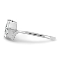 True Origin 14K White Gold 1 Carat Lab Grown Diamond VS+ F+ Princess Solitaire Complete Ring view 3