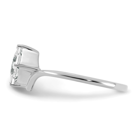 True Origin 14k White Gold 1 carat Lab Grown Diamond VS+ F+ Princess Solitaire Complete Ring