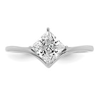 True Origin 14K White Gold 1 Carat Lab Grown Diamond VS+ F+ Princess Solitaire Complete Ring view 4