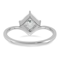 True Origin 14K White Gold 1 Carat Lab Grown Diamond VS+ F+ Princess Solitaire Complete Ring view 5