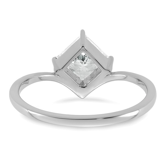 True Origin 14k White Gold 1 carat Lab Grown Diamond VS+ F+ Princess Solitaire Complete Ring
