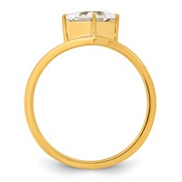 True Origin 14K Yellow Gold 1 Carat Lab Grown Diamond VS+ F+ Princess Solitaire Complete Ring view 2