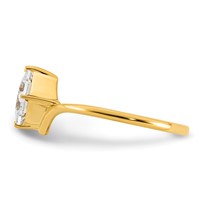 True Origin 14K Yellow Gold 1 Carat Lab Grown Diamond VS+ F+ Princess Solitaire Complete Ring view 3