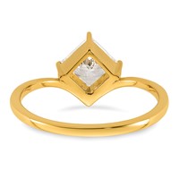True Origin 14K Yellow Gold 1 Carat Lab Grown Diamond VS+ F+ Princess Solitaire Complete Ring view 5