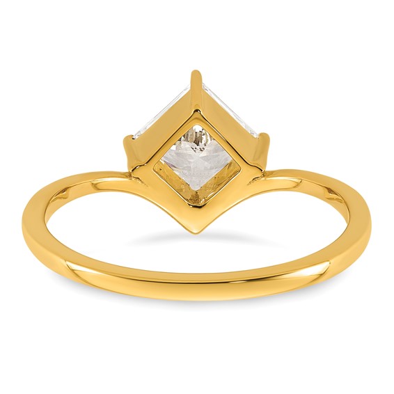 True Origin 14k Yellow Gold 1 carat Lab Grown Diamond VS+ F+ Princess Solitaire Complete Ring