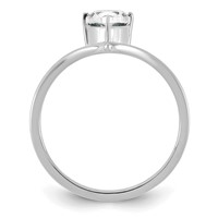 True Origin 14K White Gold 1 Carat Lab Grown Diamond VS+ F+ Pear Solitaire Complete Ring view 2