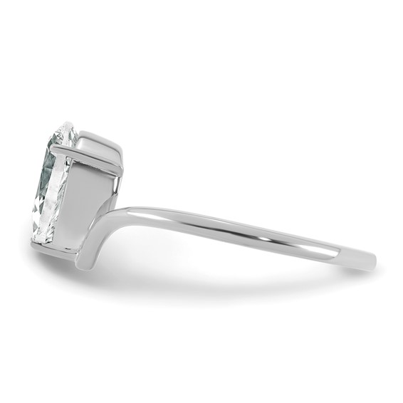 True Origin 14k White Gold 1 carat Lab Grown Diamond VS+ F+ Pear Solitaire Complete Ring