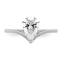 True Origin 14K White Gold 1 Carat Lab Grown Diamond VS+ F+ Pear Solitaire Complete Ring view 4